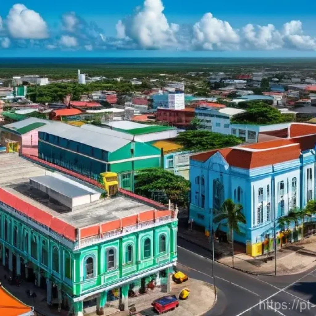 가이아나 석유 산업 - **Prompt:** "A vibrant, panoramic view of Georgetown, Guyana, showcasing its rapid transformation. I...