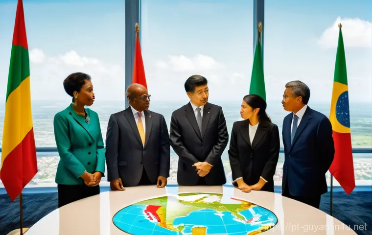 가이아나 석유 산업 - **Prompt:** "A powerful, contrasting image representing the dual impact of Guyana's oil boom. On the...