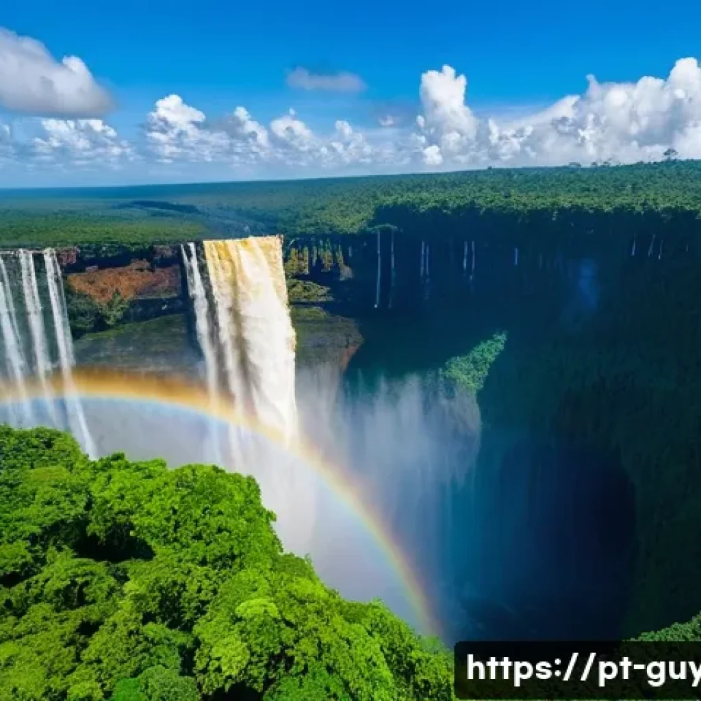 가이아나 가는 방법 - **A Majestic View of Kaieteur Falls:**
    A breathtaking wide-angle aerial shot capturing the immen...