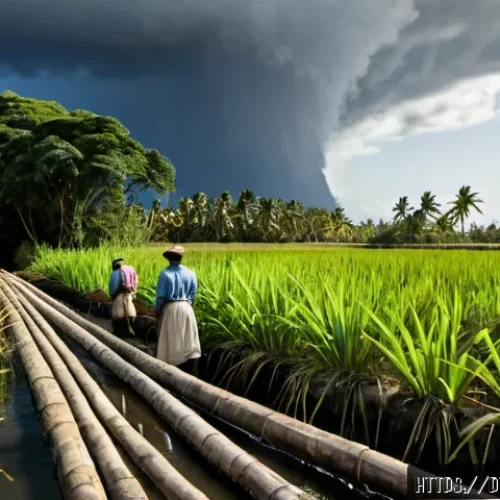 Home 17 가이아나와 영국 식민지 역사 - Photorealistic 19th-century coastal Guyana under British colonial rule, wide cinematic view of a sug...